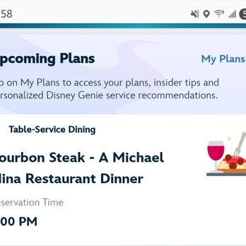 Bourbon Steak - Reservation still showing on our account almost 3 hours AFTER we were denied service - Steakhouses Near Me - Lake Buena Vista, Florida