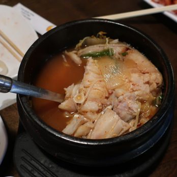Haewadall - Lots of cod fish meat in the soup bowl. - Korean Near Me - Niles, Illinois