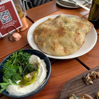 Gypsy Kitchen DC - Flatbread with yogurt dip - Tapas/Small Plates Near Me - Washington, DC, District of Columbia