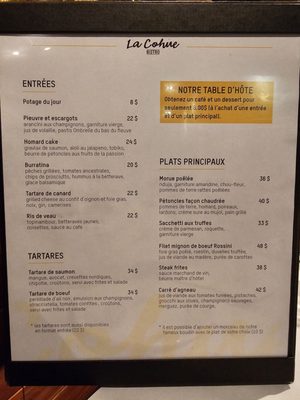 Menu photo 3 Bistro la Cohue Quebec City, QC