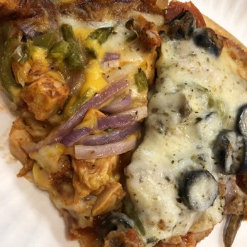 Bazbeaux Pizza - Today's lunch at work.  Colossus Pie and Bbq Pie Mmm... - Pizza Near Me - Indianapolis, Indiana