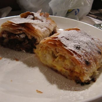 Romanian Garden - Apple Strudel (Left); Cheese Strudel (Right) - Mediterranean Near Me - Sunnyside, New York Romanian Garden - Apple Strudel (Left); Cheese Strudel (Right) - Mediterranean Near Me - Sunnyside, New York