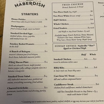 Haberdish - Menu - Southern Near Me - Charlotte, North Carolina