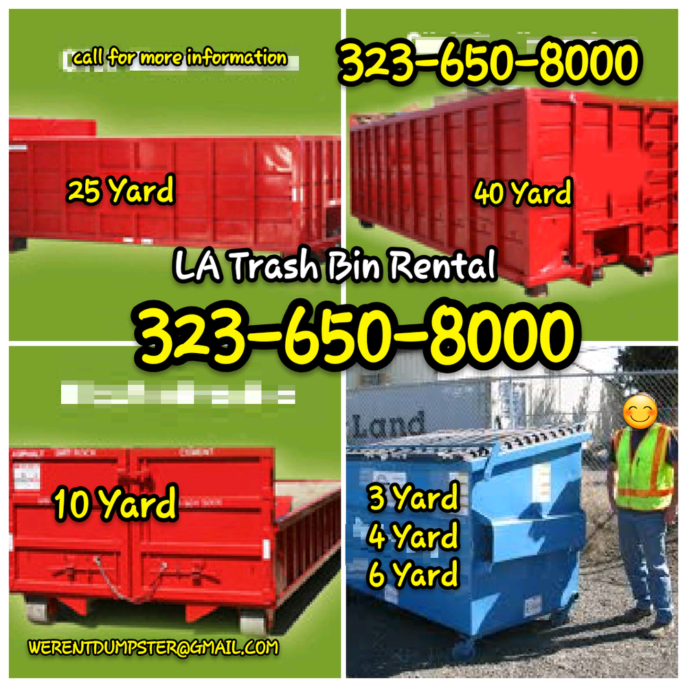 DUMPSTER RENTAL TRASH BIN RENTAL Los Angeles, California Demolition