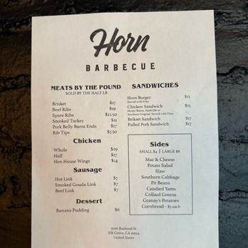 Horn Barbecue - Barbeque Near Me - Elk Grove, California