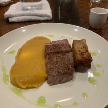 The Homakase Chef - Wagyu steak with pumpkin puree - Personal Chefs Near Me The Homakase Chef - Wagyu steak with pumpkin puree - Personal Chefs Near Me
