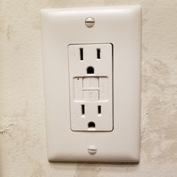 Gerke Electric - GFCI receptacle. Test monthly for proper operation.