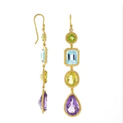 B. Franklin Jewelers - Yellow Gold "Sunset" Gemstone Drop Earring