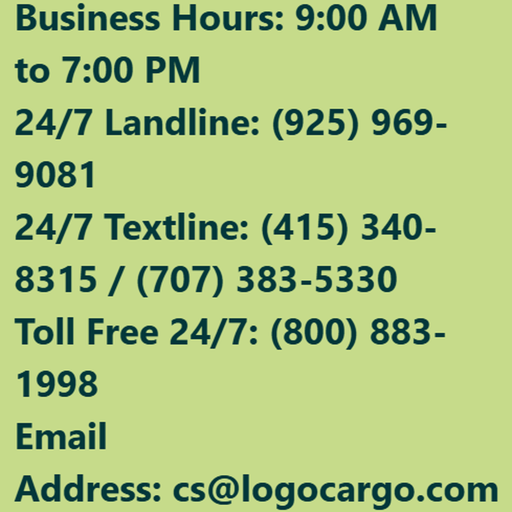 Logo Cargo - hours - Shipping Centers Near Me - Concord, California