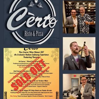 Certo Italian Restaurant - Wine Pairing Event - Italian Near Me - Miami, Florida Certo Italian Restaurant - Wine Pairing Event - Italian Near Me - Miami, Florida