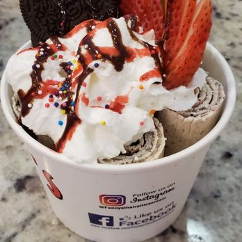 Fanny's Thai Roll Ice Cream - Strawberry Oreo, my fave - Ice Cream & Frozen Yogurt Near Me - Elgin, Illinois Fanny's Thai Roll Ice Cream - Strawberry Oreo, my fave - Ice Cream & Frozen Yogurt Near Me - Elgin, Illinois