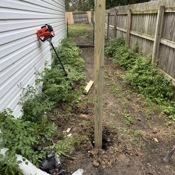 LJ Handyman Services - installing a wooden fence gate before - Handyman Near Me LJ Handyman Services - installing a wooden fence gate before - Handyman Near Me