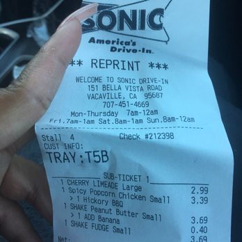 Sonic Drive-In - Burgers Near Me - Vacaville, California
