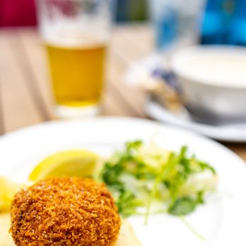 Sam's Chowder House - Crispy Lump Blue Crab Cake ($15) - Seafood Near Me - Half Moon Bay, California Sam's Chowder House - Crispy Lump Blue Crab Cake ($15) - Seafood Near Me - Half Moon Bay, California