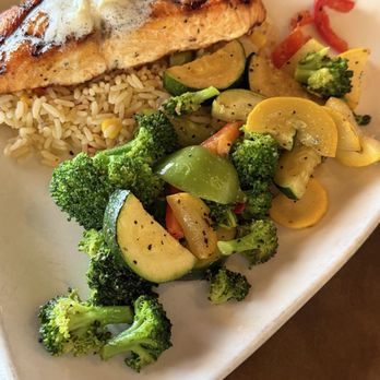 Rockyard Brewing Company - Salmon with rice and veggies - American Near Me - Castle Rock, Colorado Rockyard Brewing Company - Salmon with rice and veggies - American Near Me - Castle Rock, Colorado