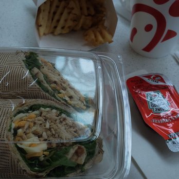 Chick-fil-A - Chicken wrap,  waffle fries and tea - Fast Food Near Me - Coralville, Iowa