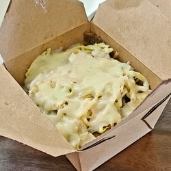 Just Jerks, Ena's Jamaican Grill - Jerk Chicken specialty rice box, add Caribbean slaw