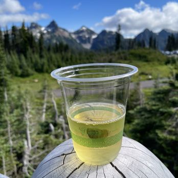 Mt Rainier - My glass of Chardonnay in the lodge - Climbing Near Me