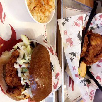 CHiKN - Medium chicken sandwich: Nashville hot chicken with coleslaw and pickles. Macaroni and cheese - Chicken Shop Near Me - Pittsburgh, Pennsylvania CHiKN - Medium chicken sandwich: Nashville hot chicken with coleslaw and pickles. Macaroni and cheese - Chicken Shop Near Me - Pittsburgh, Pennsylvania