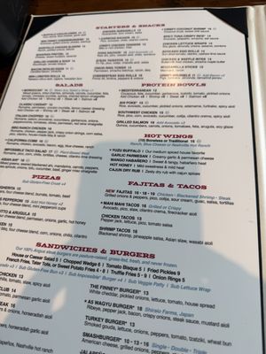 Menu photo 1 Finney's Crafthouse - Stevenson Ranch Stevenson Ranch, CA