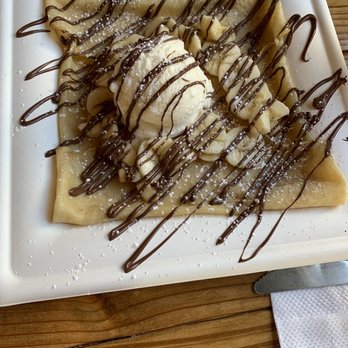 Streetside Creperie - Banana Nutella crepe with ice cream - Creperies Near Me - Conway, Arkansas Streetside Creperie - Banana Nutella crepe with ice cream - Creperies Near Me - Conway, Arkansas