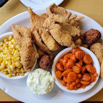 Johnny Rebs Dixie Cafe - Dinner portion of the Fried Catfish platter came out fresh and crispy from the fryer! - Coffee & Tea Near Me - Hearne, Texas