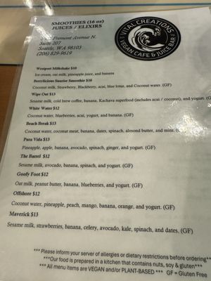 Menu photo 2 Vital Vegan Bistro Seattle, WA Menu photo 2 Vital Vegan Bistro Seattle, WA