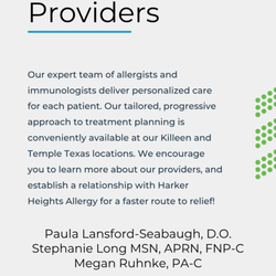 Harker Heights Allergy - Our Providers