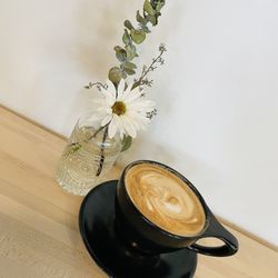 The Station - Honey Bee Hot Latte with Almond Milk