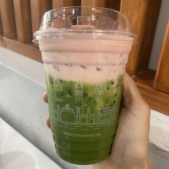 Binge Coffee House - Strawberry Shortcake Matcha Latte - Cafes Near Me - Berkeley, California