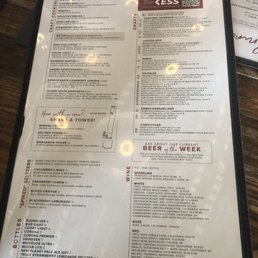 Menu drinks