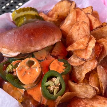 Monk's Bar & Grill - Monks jalapeño bacon burger with grilled jalapeños and spicy ranch! - Sports Bars Near Me - Middleton, Wisconsin