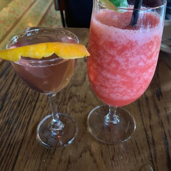 DAMA - presidente (L) and strawberry daiquiri (R) - Latin American Near Me - Los Angeles, California DAMA - presidente (L) and strawberry daiquiri (R) - Latin American Near Me - Los Angeles, California