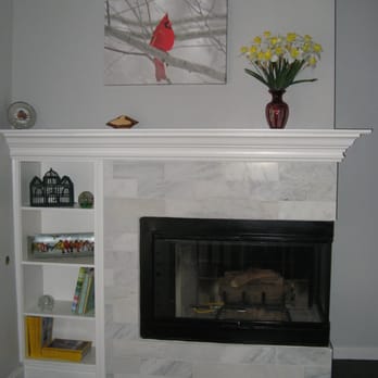 George Construction - Update look for an '80's fireplace. We love the side bookshelves, the mantle, the marble tile and the black metal surround. - General Contractors Near Me - Livermore, California George Construction - Update look for an '80's fireplace. We love the side bookshelves, the mantle, the marble tile and the black metal surround. - General Contractors Near Me - Livermore, California