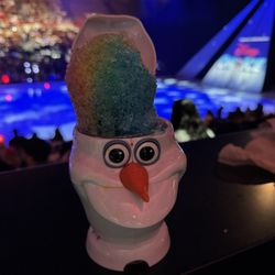 Selland Arena At Fresno Convention & Entertainment Center - Disney on Ice Frozen and Encanto. Olaf souvenir cup with shaved ice