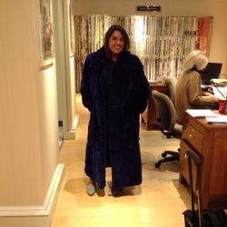 Barth-Wind Furs - Purple Rex Sheered Rabbit Coat with tuxedo Trim. Merchandise Mart Girls at Osborn & Little Everyone wants to wear this coat.