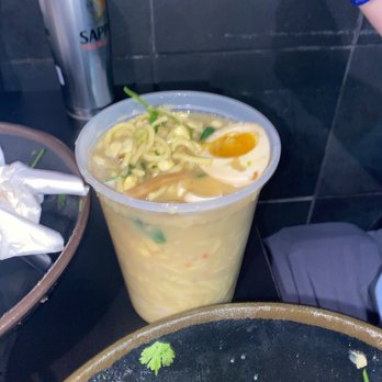 Kenji's  - The Couve ramen with Katsu Chicken & cilantro, spinach, egg & medium spice - paid $15 & got a whole thing of left overs! #RachelisTheBest - Ramen Near Me - Vancouver, Washington