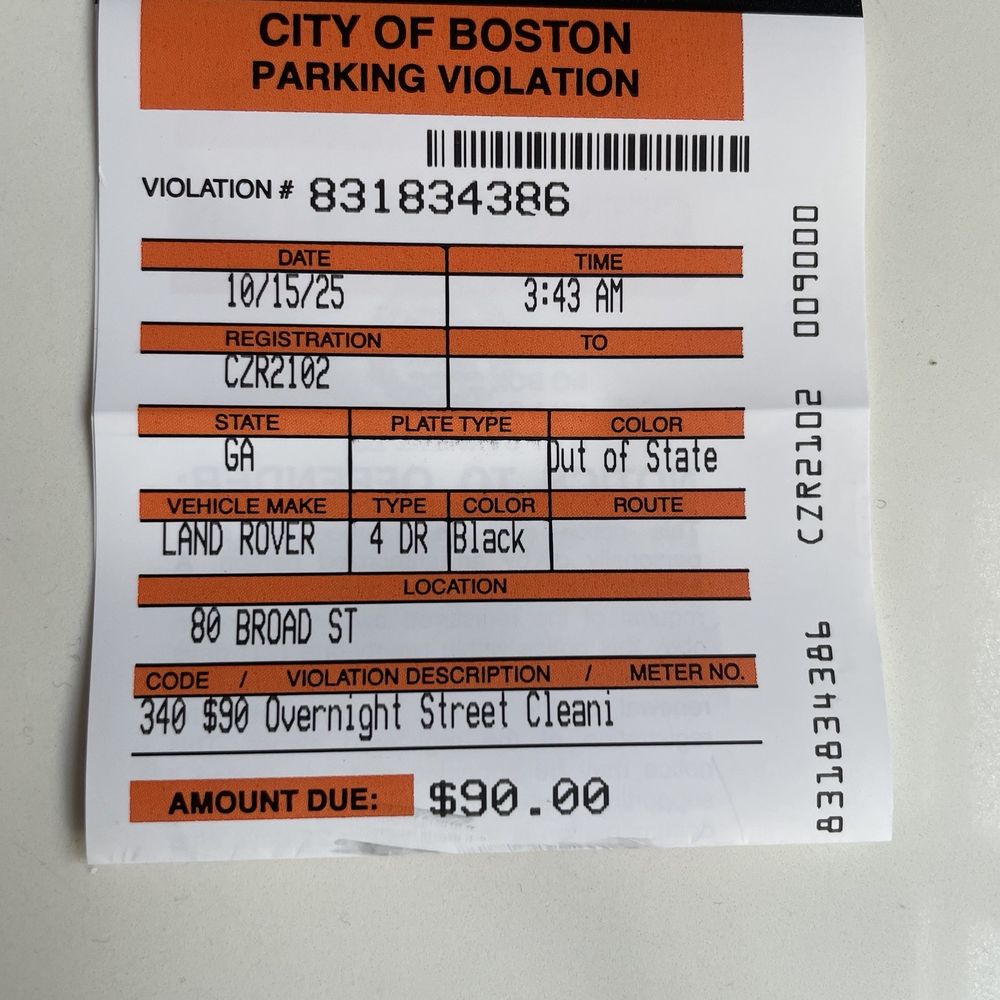 The Dagny - Ticket I received for parking on the street overnight. - Hotels Near Me - Boston, Massachusetts The Dagny - Ticket I received for parking on the street overnight. - Hotels Near Me - Boston, Massachusetts
