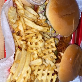 Twinz Hot Chicken - 2 hot sliders w/ fries combo #1 - Chicken Shop Near Me - Jersey City, New Jersey Twinz Hot Chicken - 2 hot sliders w/ fries combo #1 - Chicken Shop Near Me - Jersey City, New Jersey