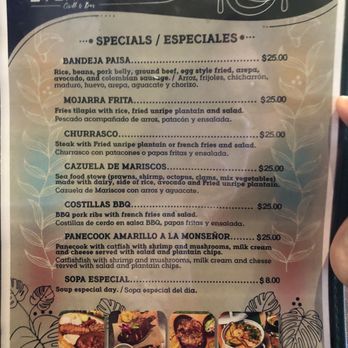 La Terraza Grill & bar - Menu - Colombian Near Me - San Jose, California