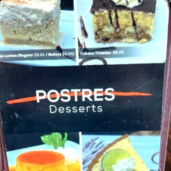 Caribbean Grill Cuban Restaurant - dessert menu - Cuban Near Me - Coconut Creek, Florida