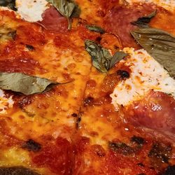 Pizzeria Baci - Round pie with soppressata, red sauce, mozzarella & hot honey