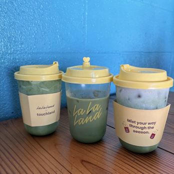La La Land - Matcha latte- middle  Matcha chai - left  Matcha strawberry foam -right - Cafes Near Me - Austin, Texas