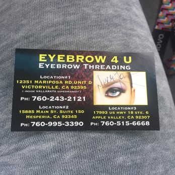 Eyebrow 4 U - These are there locations. - Eyebrow Services Near Me - Victorville, California Eyebrow 4 U - These are there locations. - Eyebrow Services Near Me - Victorville, California