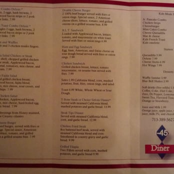 I-45 Diner - Menu 1 - American Near Me - Spring, Texas