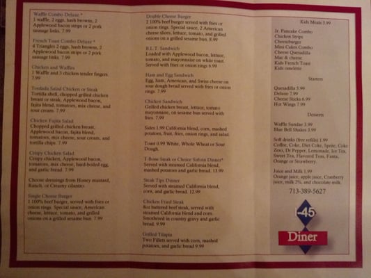 Menu photo 8 I-45 Diner Spring, TX