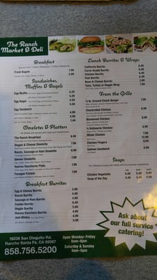 Menu photo 2 The Ranch Deli Rancho Santa Fe, CA