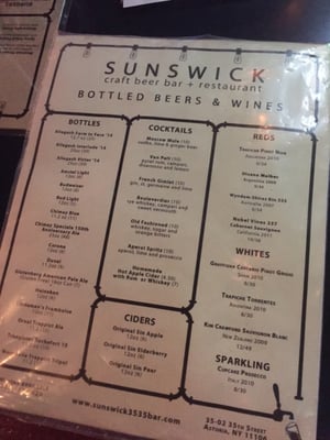 Menu photo 6 Sunswick 3535 Bar Astoria, NY