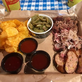 Dickey's Barbecue Pit - 3 meat meal with green beans and chips - Barbeque Near Me - Farragut, Tennessee Dickey's Barbecue Pit - 3 meat meal with green beans and chips - Barbeque Near Me - Farragut, Tennessee