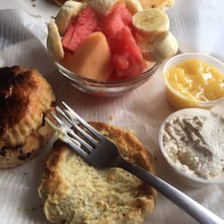 Lydia's Cafe - Scone platter - with lemon spread and cream cheese "clotted cream"